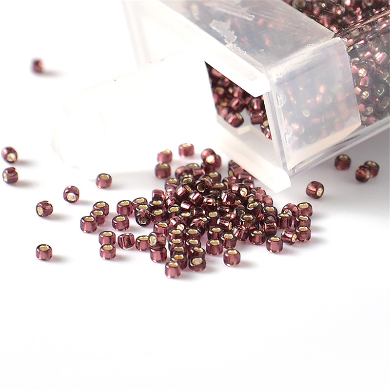 Embroidery Glass Beads - 日本の東方の丸いガラスビーズ,シルバーの裏地付き,種子,針,ジュエリー作り,DIY,10g, 1.5mm, 15/0個,2500