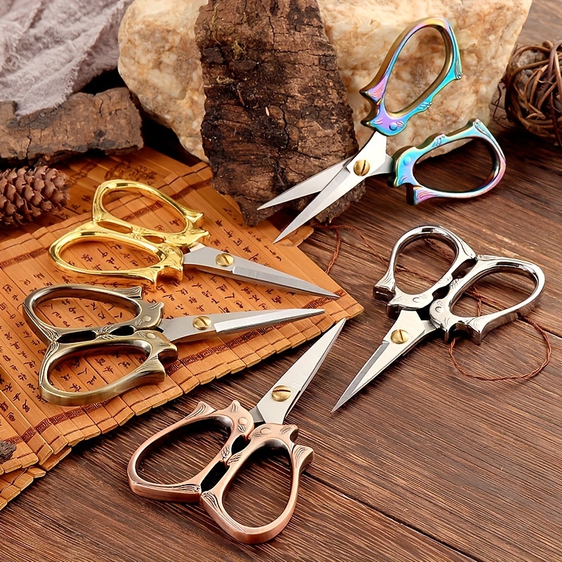 Embroidery Scissors Small - 1 個ステンレス鋼クロス刺繍小さなはさみ先のとがった茶はさみ手作り紙切り用文房具オフィス用