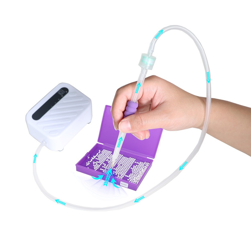 Embroidery Kit Starter - DIY クラフト真空ダイヤモンドペインティングペンキット長持ちして安定したビーズプレートダイヤモンドペインティングツール収納トレイ USB ケーブル