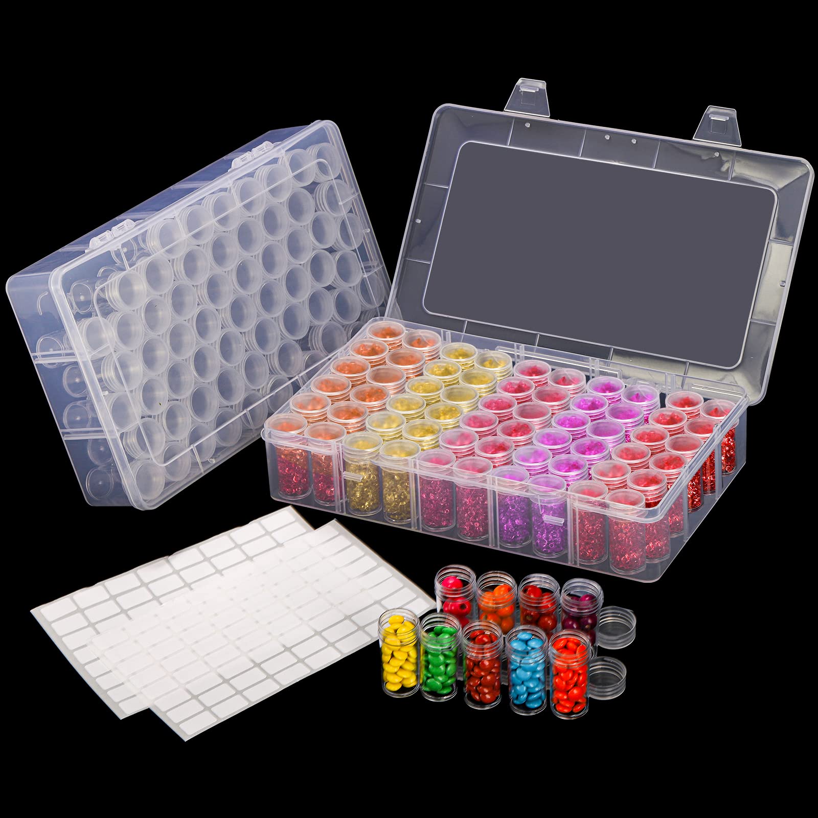 Embroidery Kit Starter - 1pc 24/30//38/60 スロットプラスチック収納ボックス、DIY ダイヤモンドペインティングツールビーズチャームジュエリーアクセサリーオーガナイザーボックス