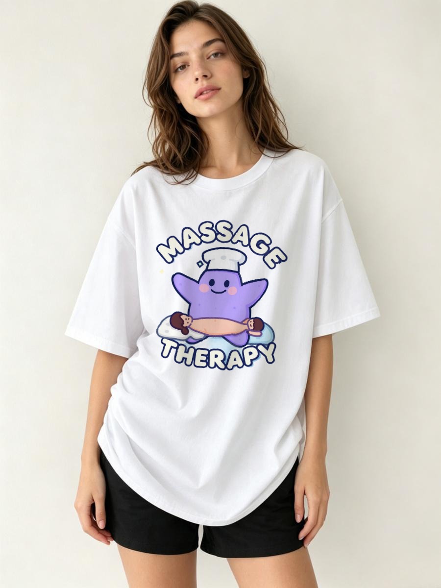 Embroidery Moisturizer - Tシャツ 女性用 優しい吸湿発散性 日常着 速乾性 リラックスフィット