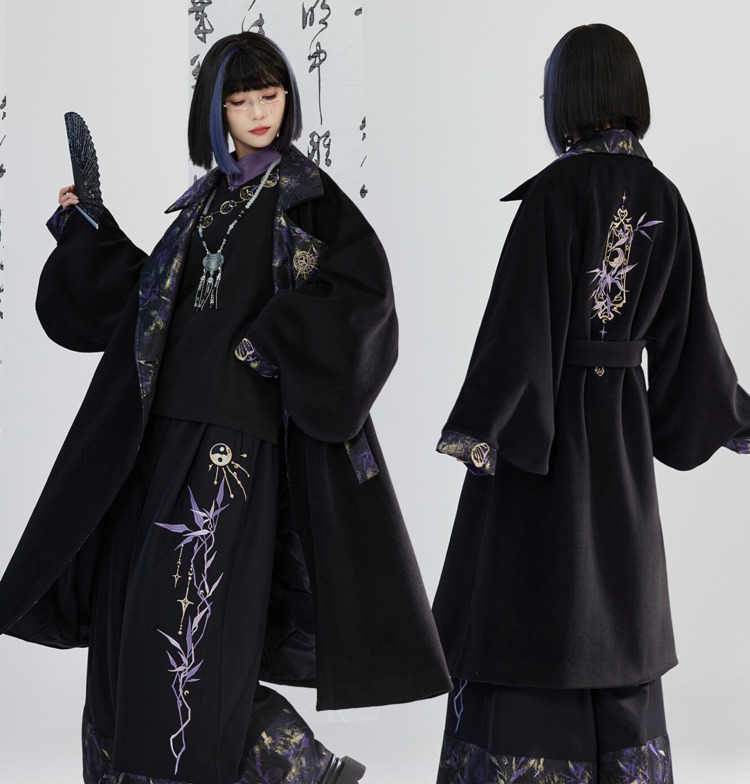 Embroidery Fabric - 新しい中国風国風重工業刺繍織りゴールドウール生地コートフィエスタカーニバルハロウィンコスコスプレ