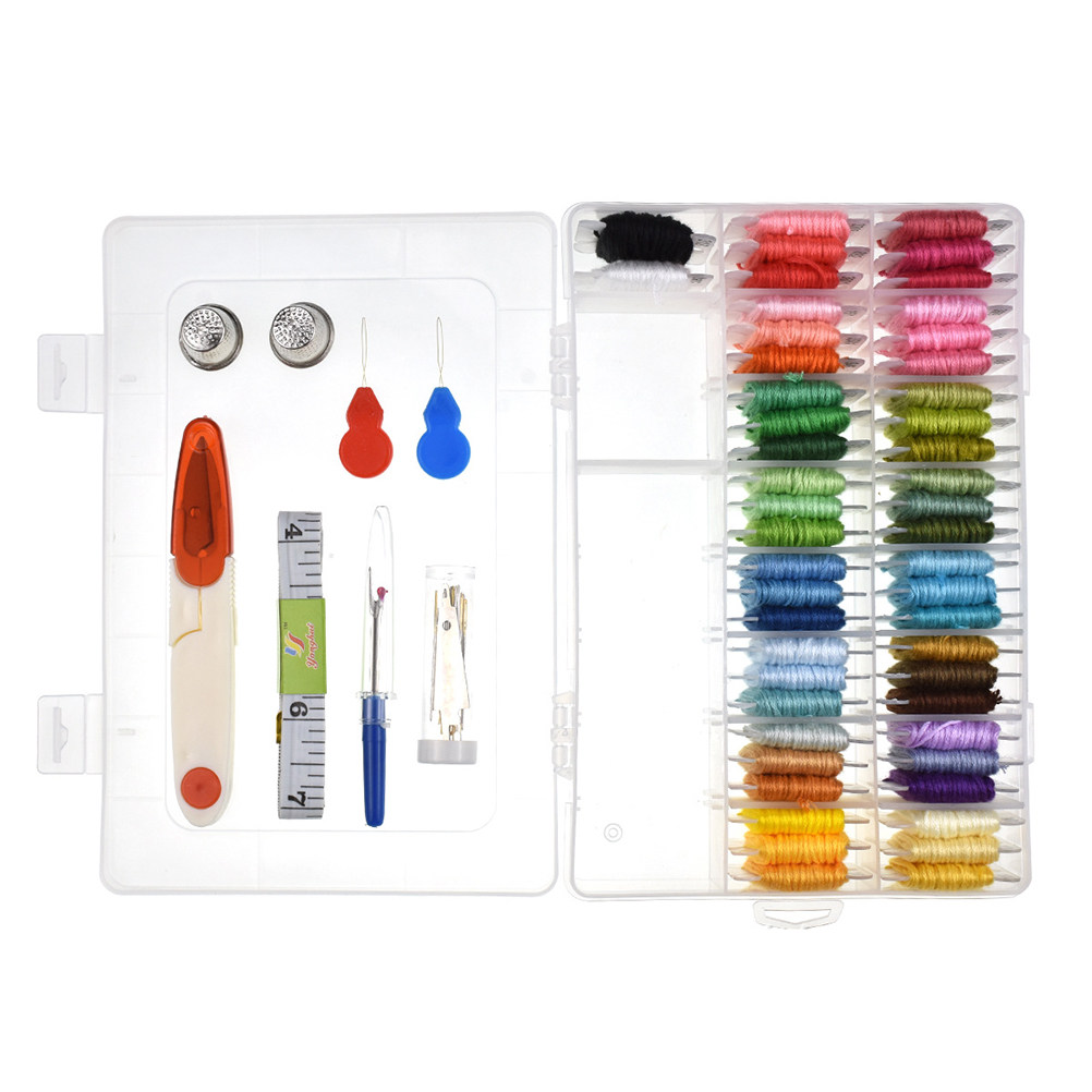 Embroidery Kit - 50種類の刺繍キット、初心者向けパターン入りキット、初心者用用品と道具