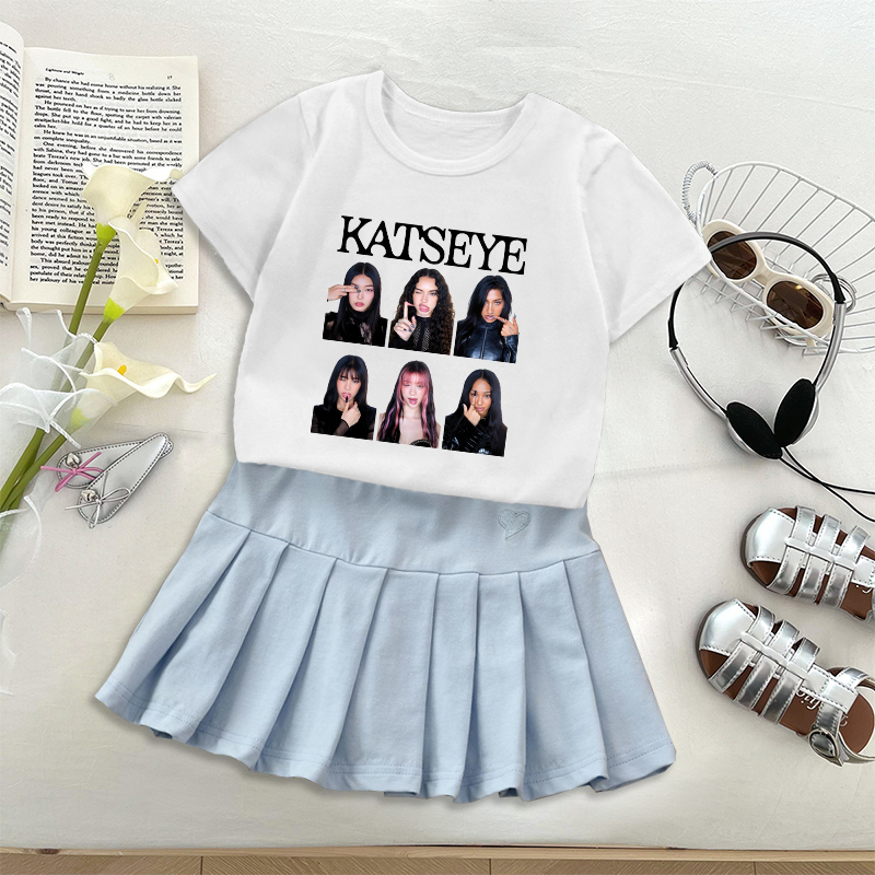 ファッションK-POP K-KATSEYE Tシャツプリーツ - Embroidery Abaya のレビューと価格
