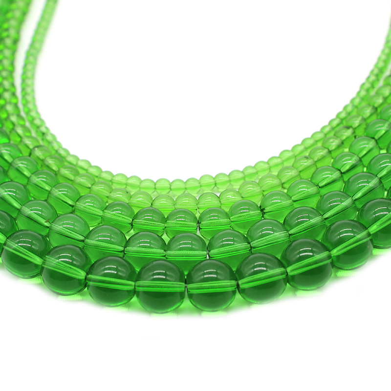 滑らかな緑色の天然石ビーズ,丸いガラスビーズ,ゆるい,裁縫用 - Embroidery Glass Beads のレビューと価格