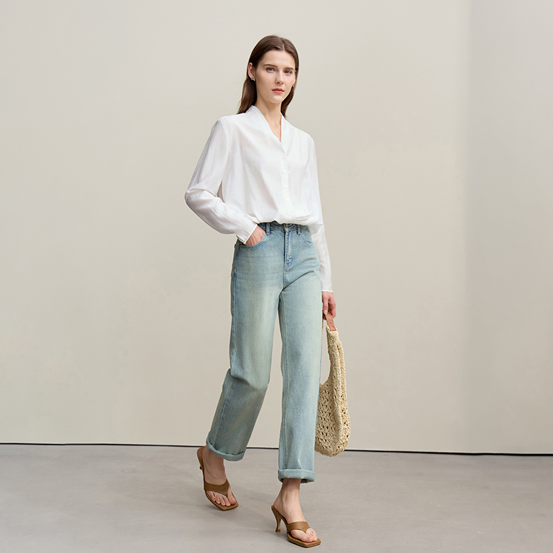 Amii レディース ジーンズ 2026 夏新作 ミッドロー - Embroidery Effect のレビューと価格