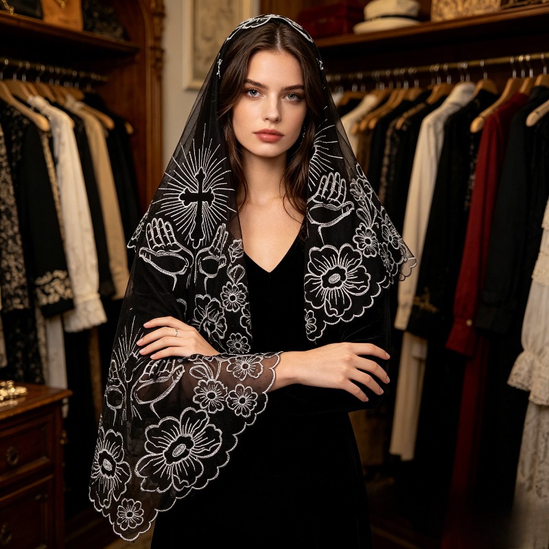 新しいベストセラーの刺繍入りヘッドラップ、黒、白、銀、金の色 - Embroidery Gold のレビューと価格