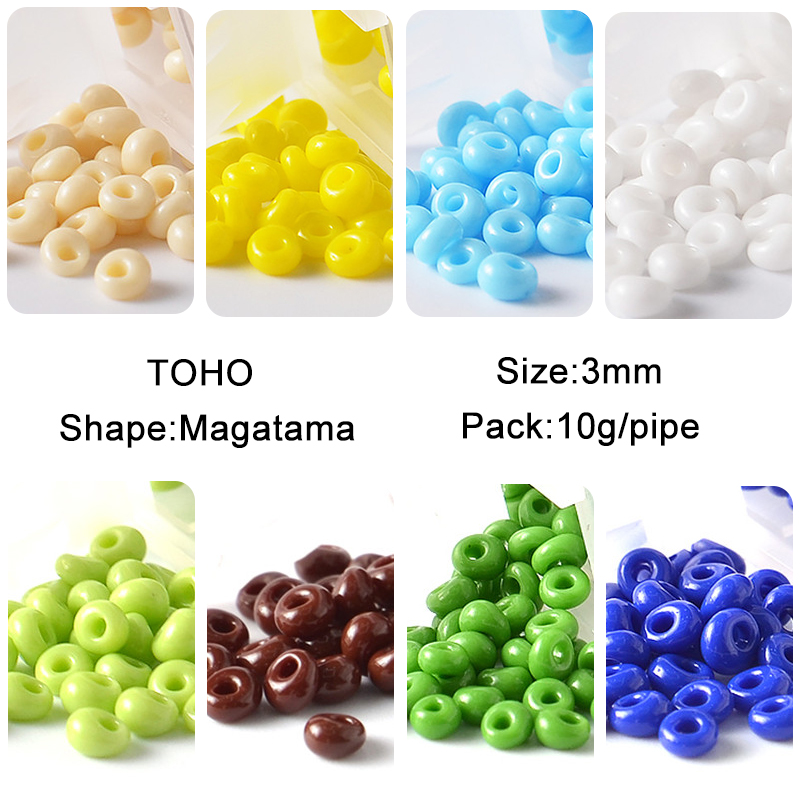 ジュエリー作りのための日本の魔法のビーズ,3mm,10g,種 - Embroidery Glass Beads のレビューと価格