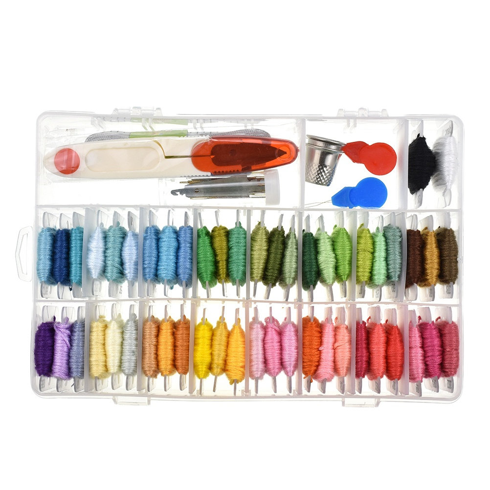 50種類の刺繍キット用品 初心者向けキット 柄付き 初心者向 - Embroidery Kit のレビューと価格