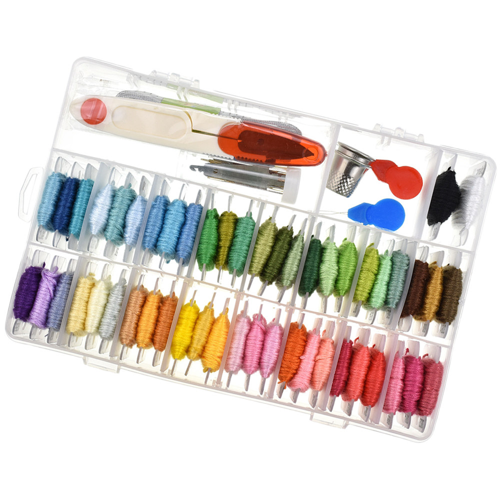 50種類の刺繍キット用品 初心者向けキット 柄付き 初心者向 - Embroidery Kit のレビューと価格