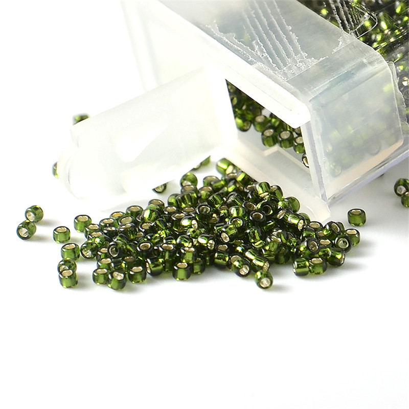 日本の東方の丸いガラスビーズ,シルバーの裏地付き,種子,針, - Embroidery Glass Beads のレビューと価格