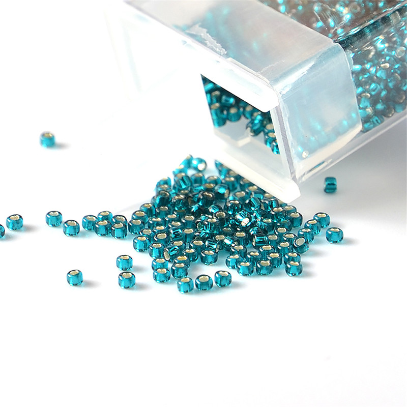 日本の東方の丸いガラスビーズ,シルバーの裏地付き,種子,針, - Embroidery Glass Beads のレビューと価格