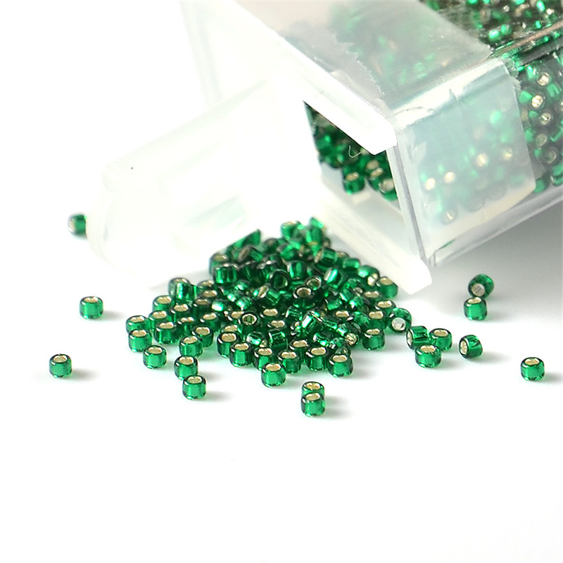 日本の東方の丸いガラスビーズ,シルバーの裏地付き,種子,針, - Embroidery Glass Beads のレビューと価格