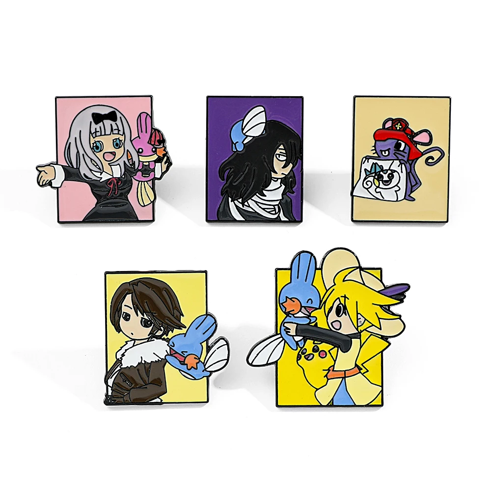 5 個ポケモンアニメキャラクターブローチファッションエナメル - Embroidery Garment のレビューと価格
