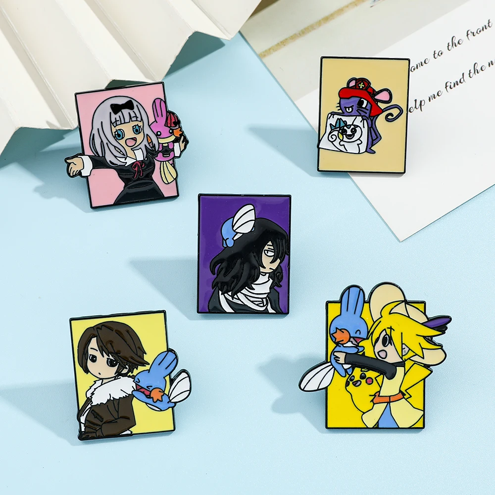 5 個ポケモンアニメキャラクターブローチファッションエナメル - Embroidery Garment のレビューと価格