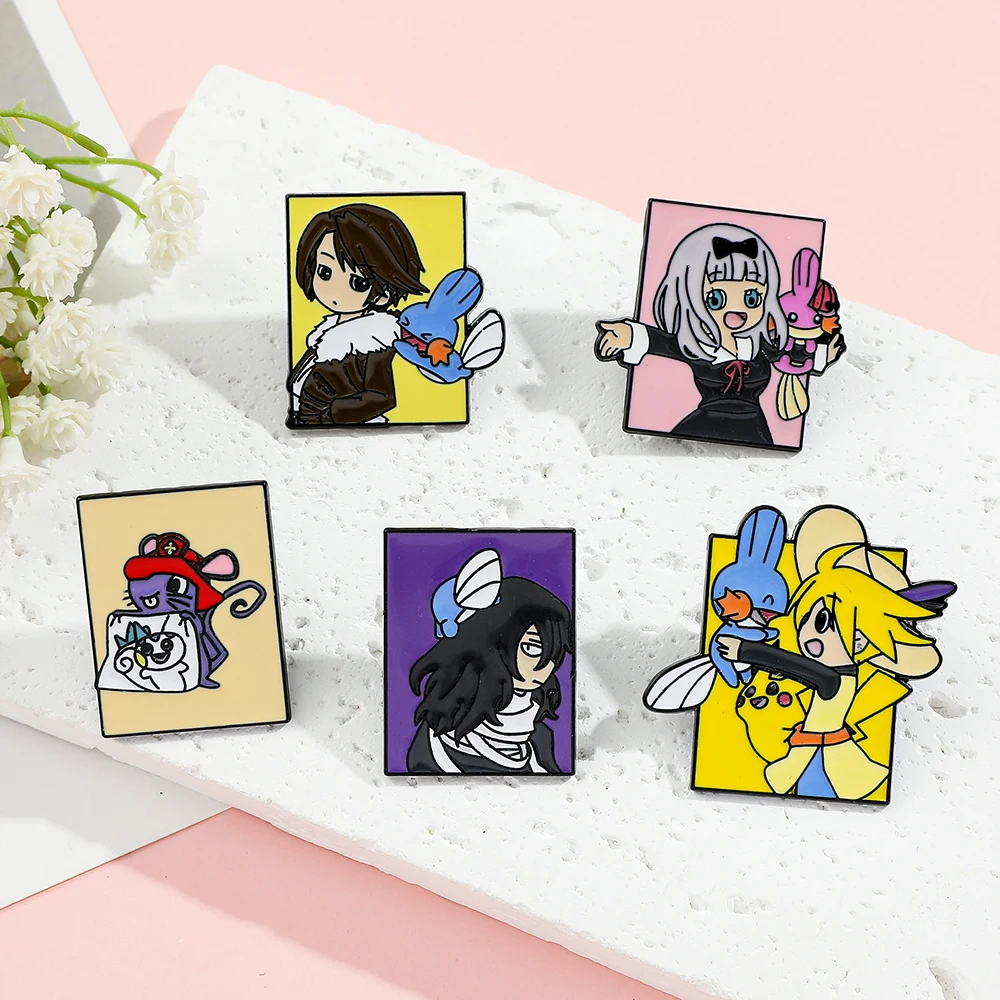 5 個ポケモンアニメキャラクターブローチファッションエナメル - Embroidery Garment のレビューと価格