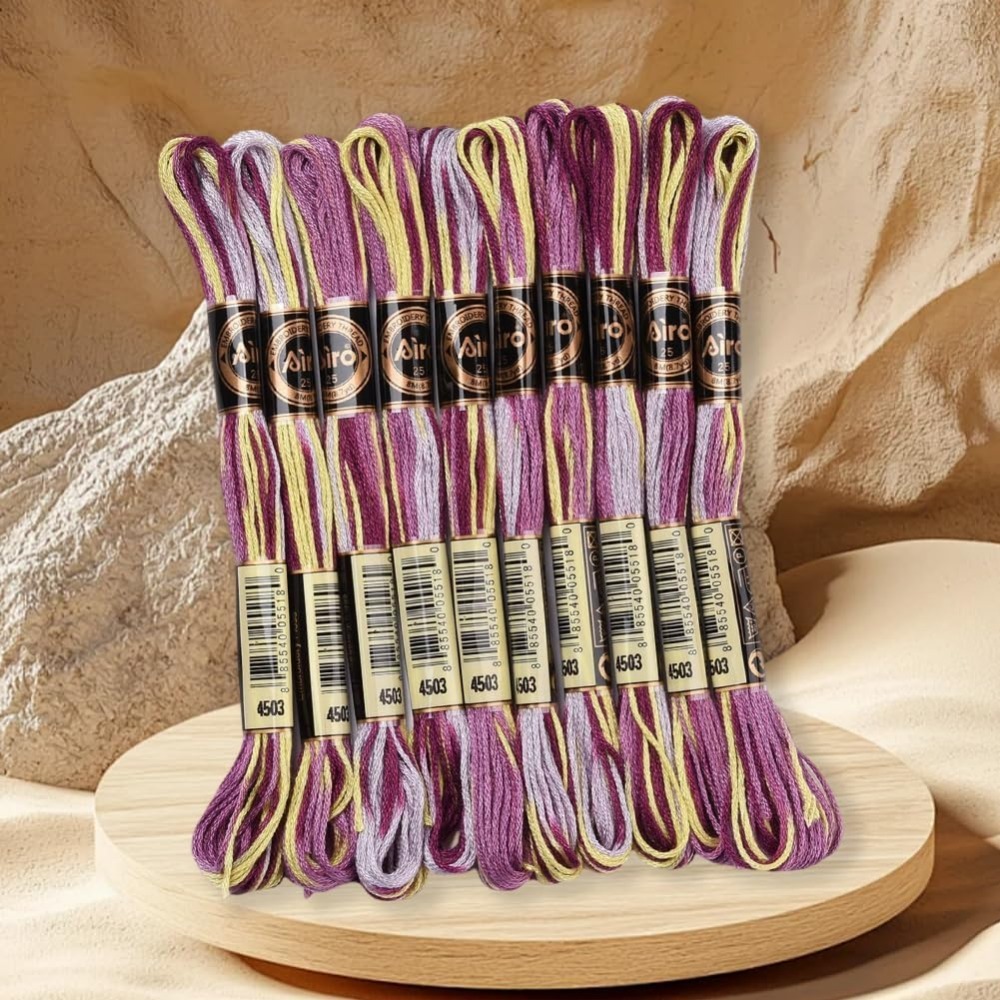6 ストランド紫多彩な刺繍フロスグラデーションカラークロスス - Embroidery Kit のレビューと価格