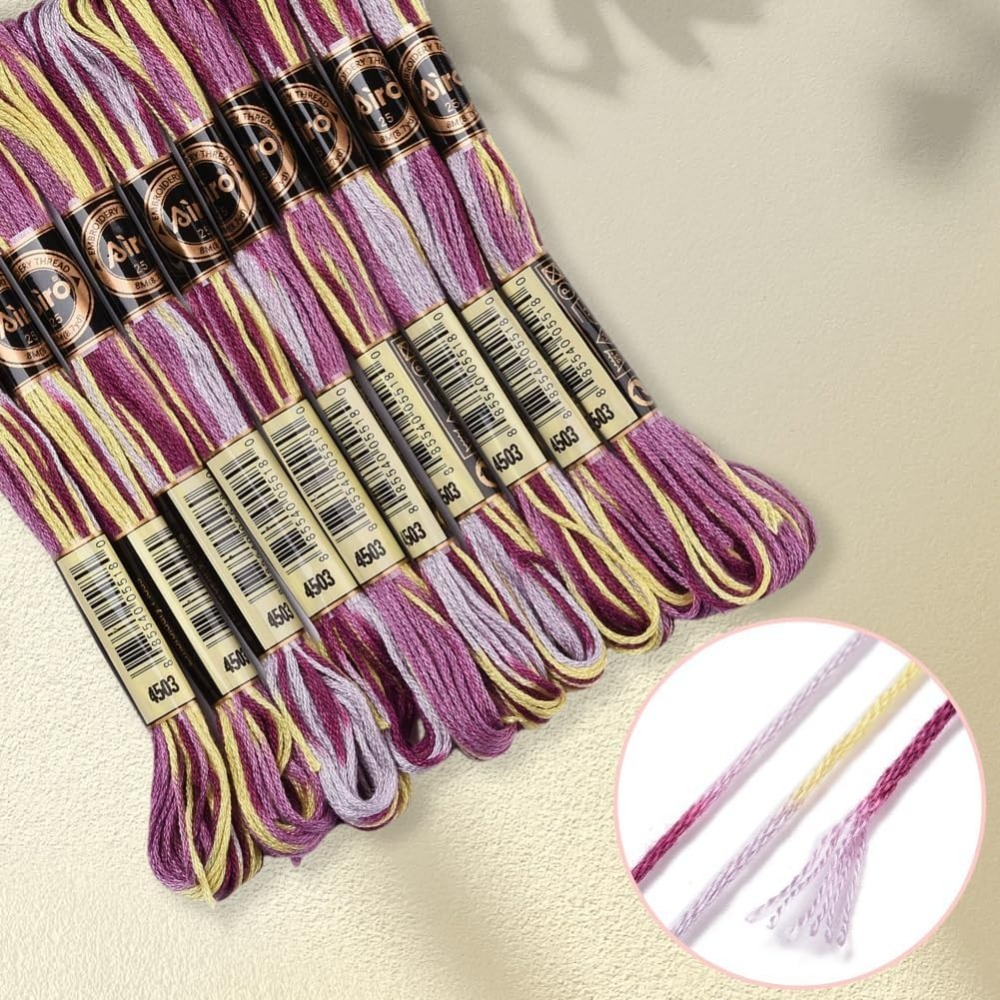 6 ストランド紫多彩な刺繍フロスグラデーションカラークロスス - Embroidery Kit のレビューと価格