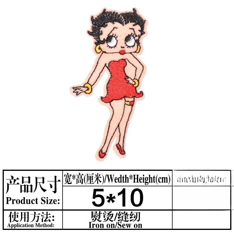 ベティ・ブープパッチ高色値アニメ漫画キャラクタープリント男女 - Embroidery Kit のレビューと価格