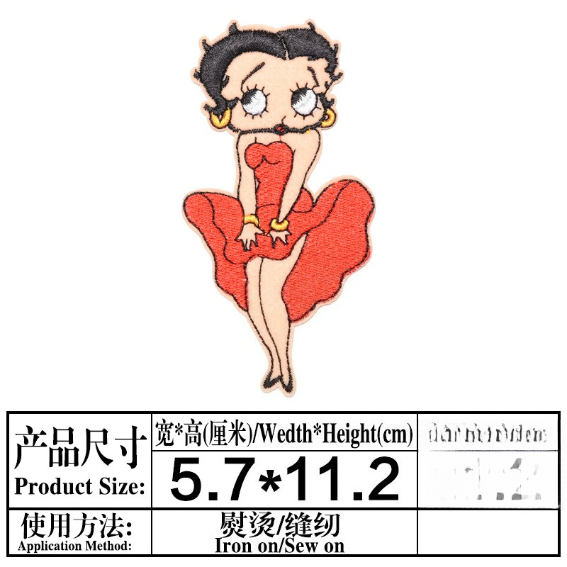ベティ・ブープパッチ高色値アニメ漫画キャラクタープリント男女 - Embroidery Kit のレビューと価格