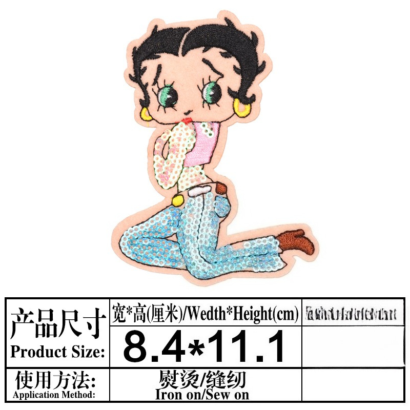 ベティ・ブープパッチ高色値アニメ漫画キャラクタープリント男女 - Embroidery Kit のレビューと価格