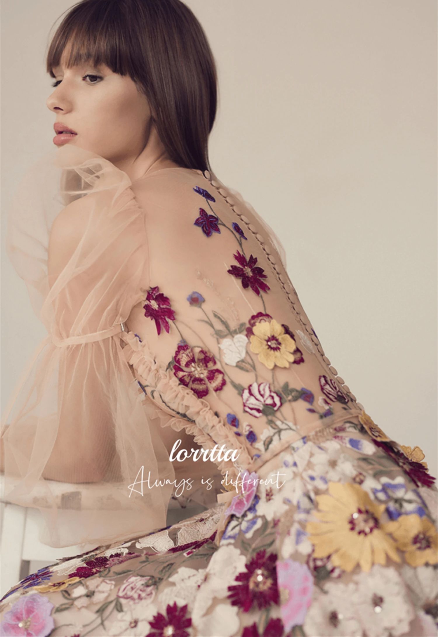 高級パーティードレスライン A イブニングウェディング 3D - Embroidery Abaya のレビューと価格