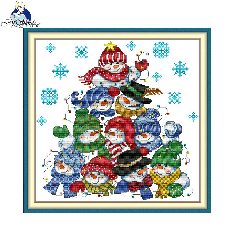 雪だるまパターンのジョイサンデープリントクロスステッチキット - Embroidery X Pattern のレビューと価格