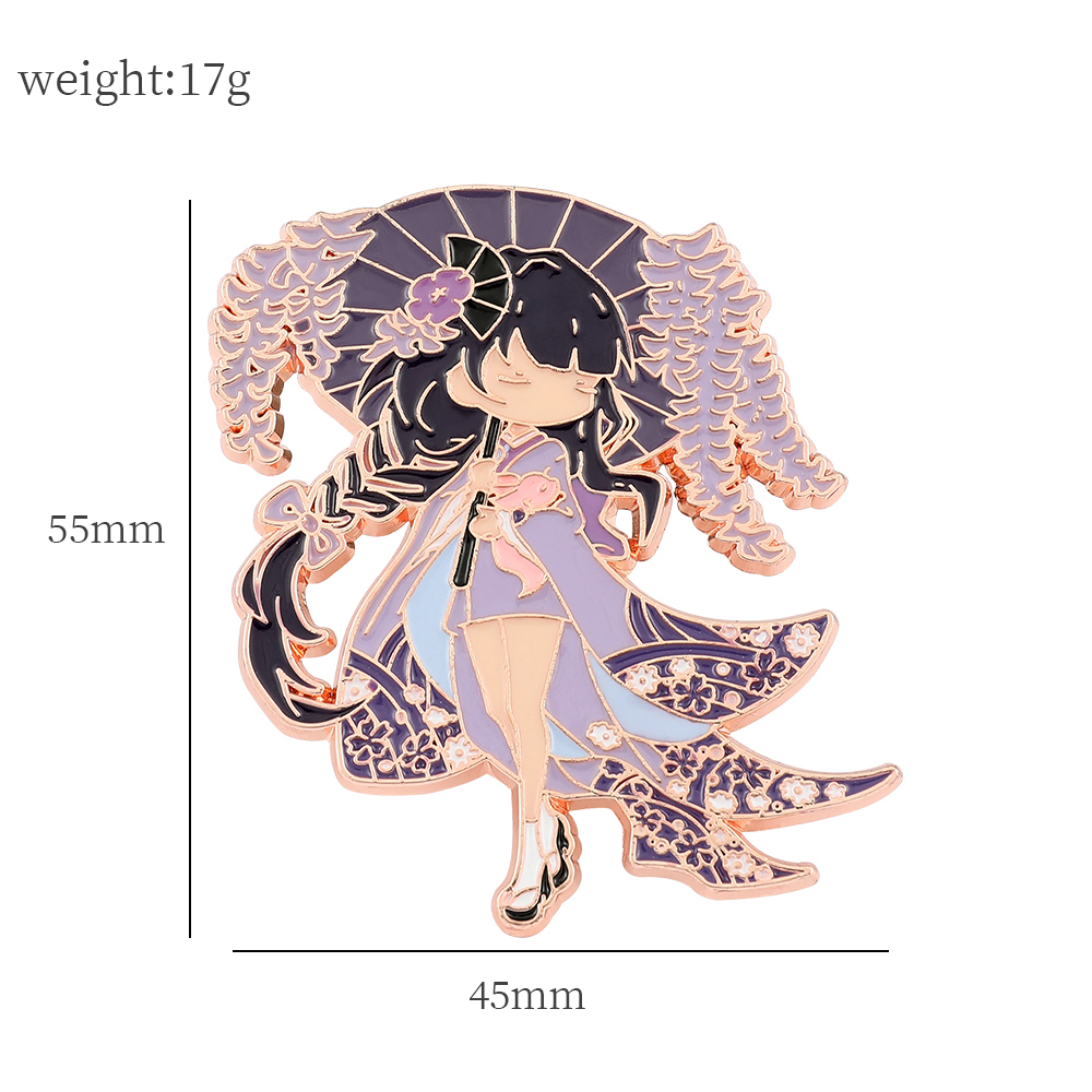 原神雷電将軍バッジ漫画メタルブローチ装飾バックパック衣類装飾 - Embroidery Garment のレビューと価格