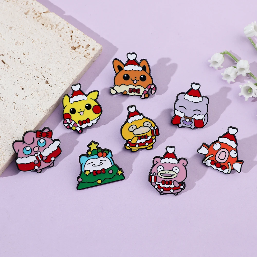 8 個クリスマススローポークブローチかわいいピカチュウミュウ - Embroidery Garment のレビューと価格