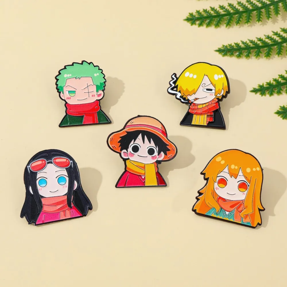 5個入り 可愛いアニメ漫画ブローチ 面白いナミ ルフィ ゾロ - Embroidery Garment のレビューと価格