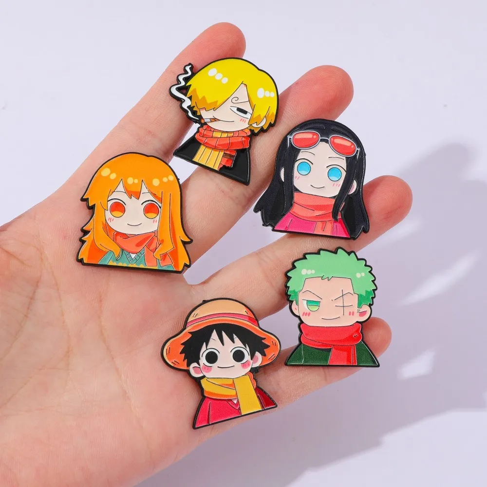 5個入り 可愛いアニメ漫画ブローチ 面白いナミ ルフィ ゾロ - Embroidery Garment のレビューと価格