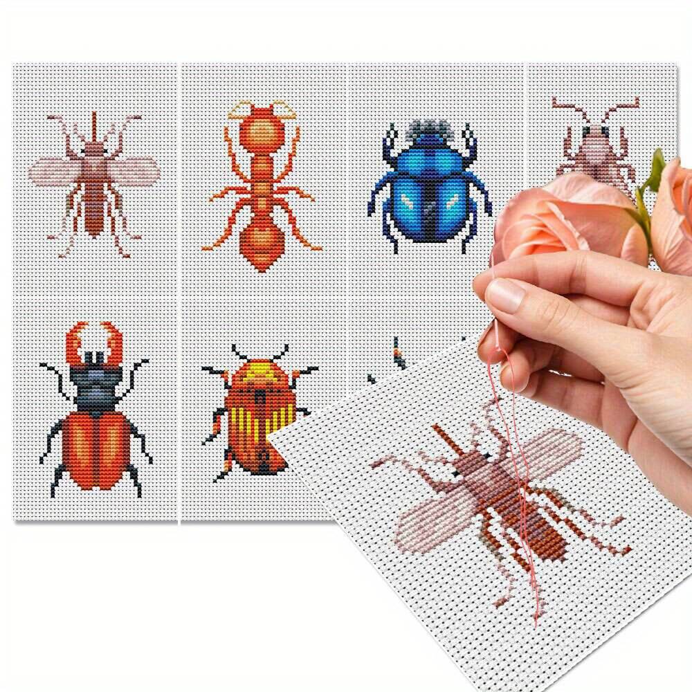 8 個昆虫クロスステッチ刺繍キット動物 11Ct セットパタ - Embroidery X Pattern のレビューと価格