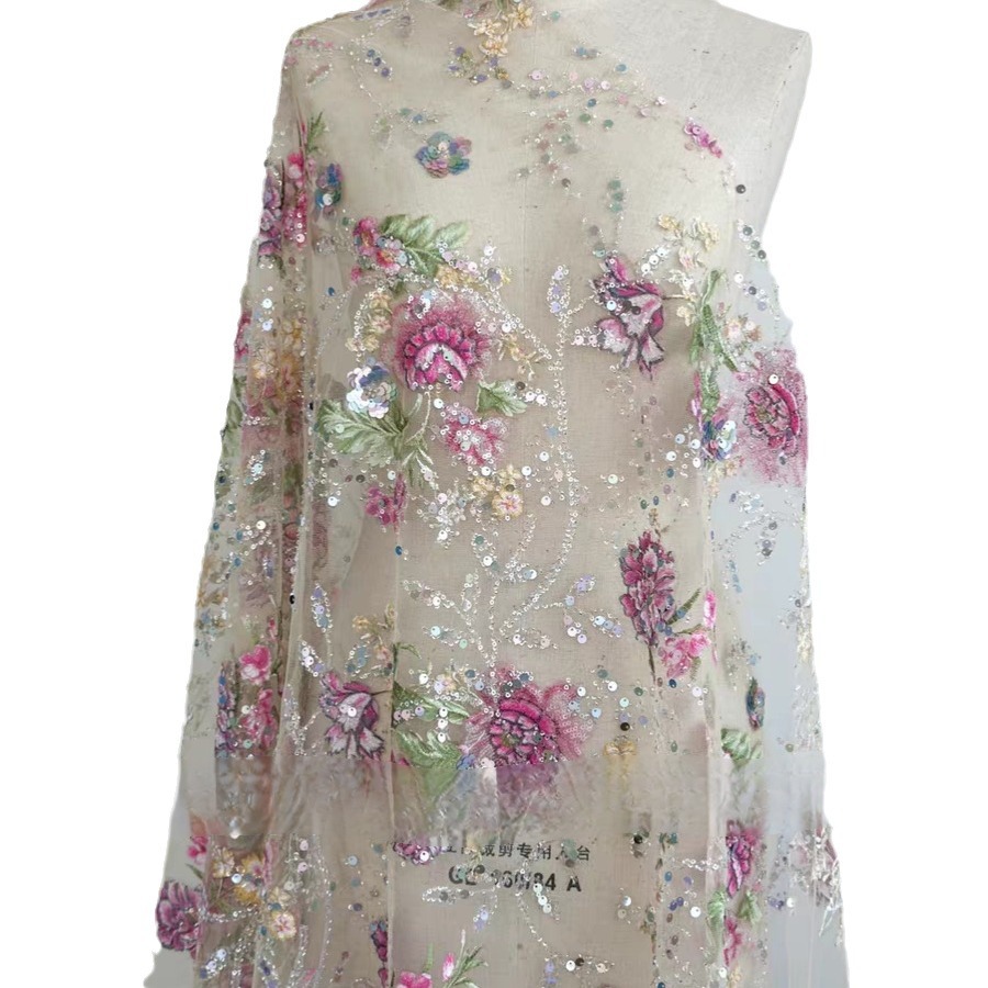 1 メートル 120 センチメートル幅高級ビーズレース生地  - Embroidery Abaya のレビューと価格