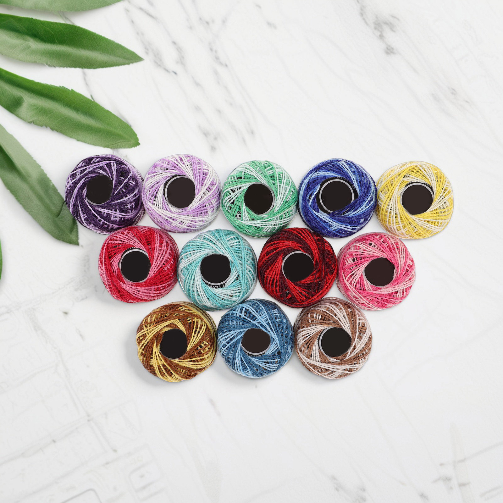 12色のカラフルな綿刺繍糸セット、クロスステッチ、編み物、ブ - Embroidery Kit のレビューと価格