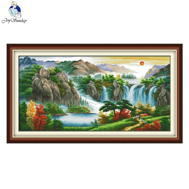 Aida-中国風縫製キット,刺crossクロスステッチ,山の - Embroidery X Pattern のレビューと価格