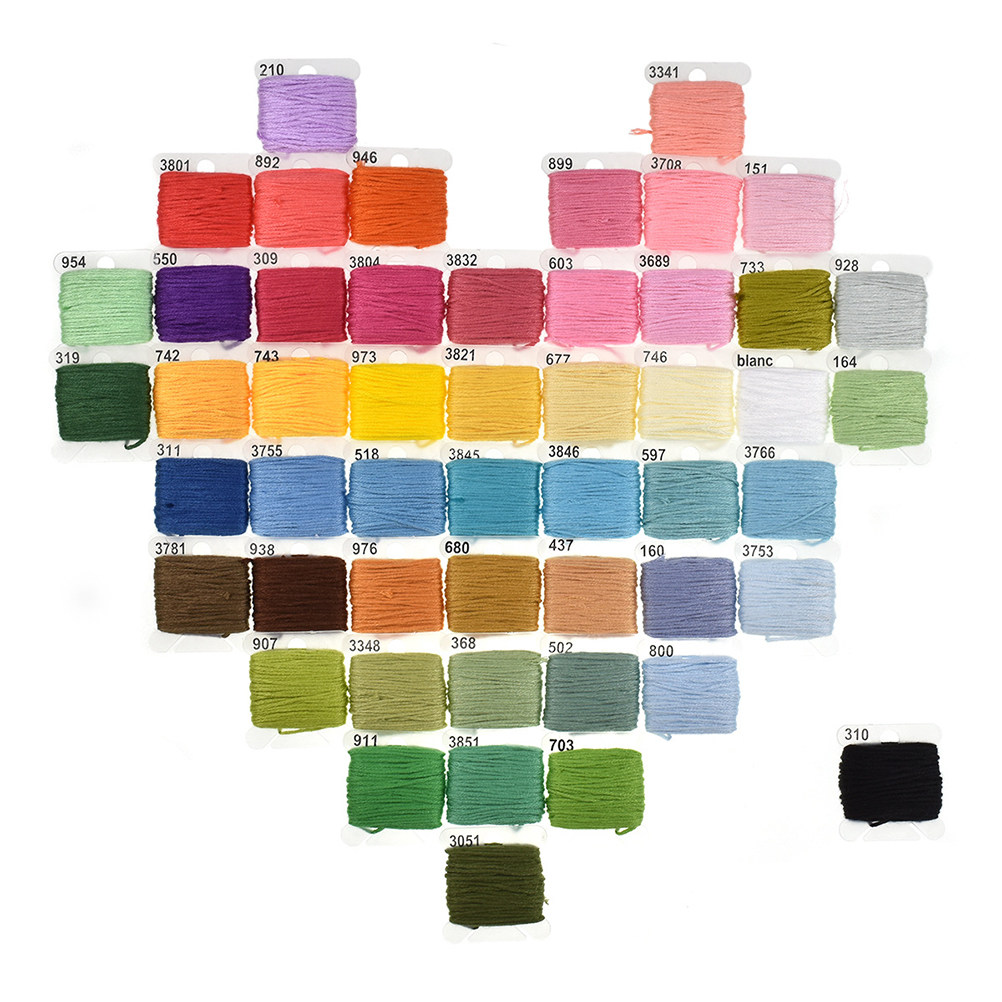 50種類の刺繍キット、初心者向けパターン入りキット、初心者用 - Embroidery Kit のレビューと価格
