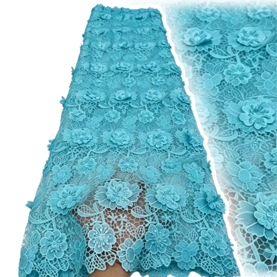 3D 刺繍ギピュール キュピオンレース肌に優しいアフリカコー - Embroidery Abaya のレビューと価格