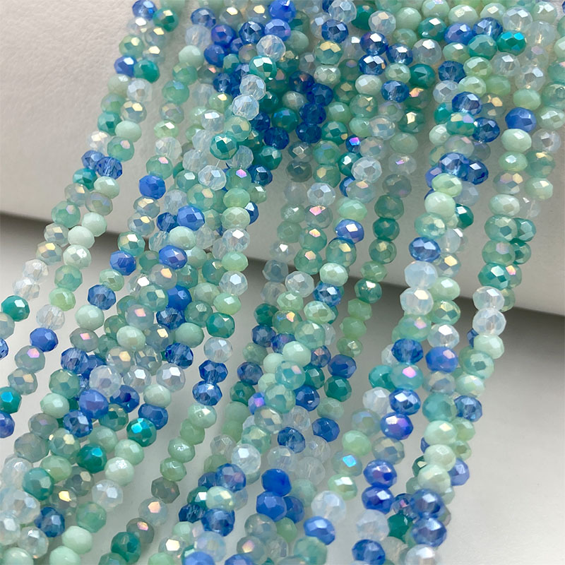 2 ミリメートル混合色ファセットクリスタルビーズジュエリー作 - Embroidery Glass Beads のレビューと価格