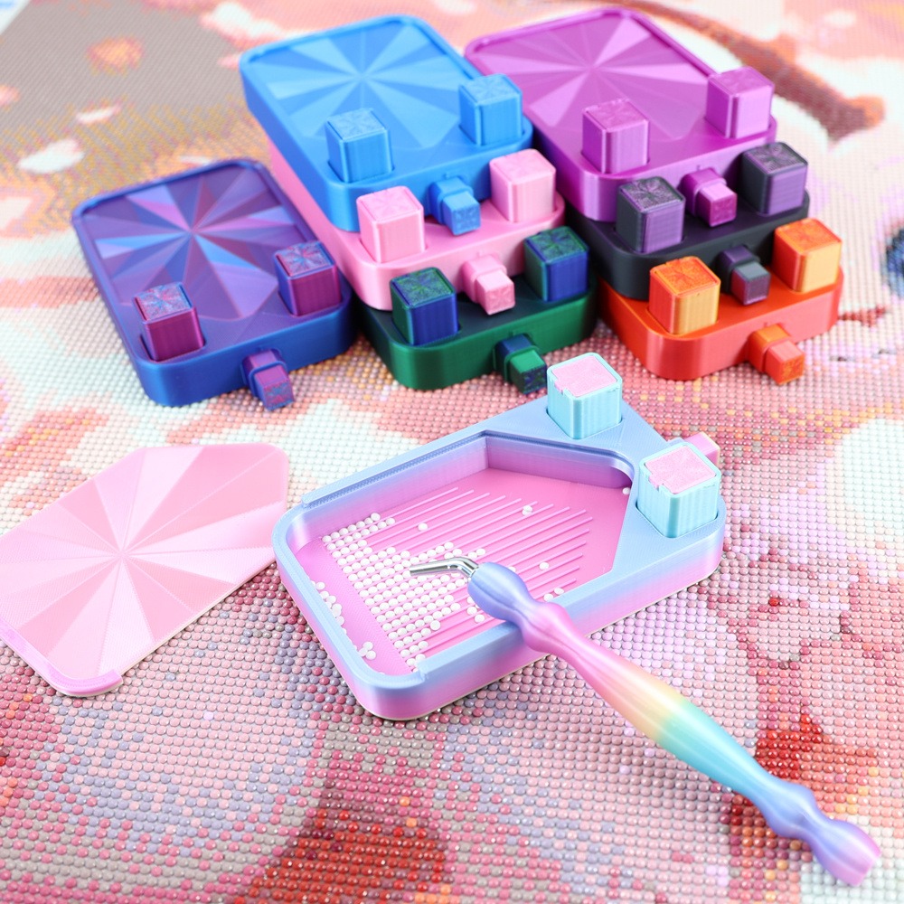マルチカラーダイヤモンドペインティングトレイ（ゴミ箱2個付き - Embroidery Kit Starter のレビューと価格