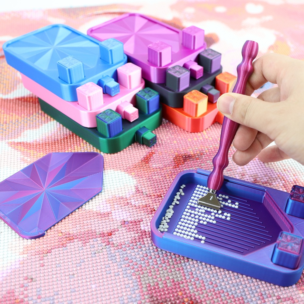 マルチカラーダイヤモンドペインティングトレイ（ゴミ箱2個付き - Embroidery Kit Starter のレビューと価格