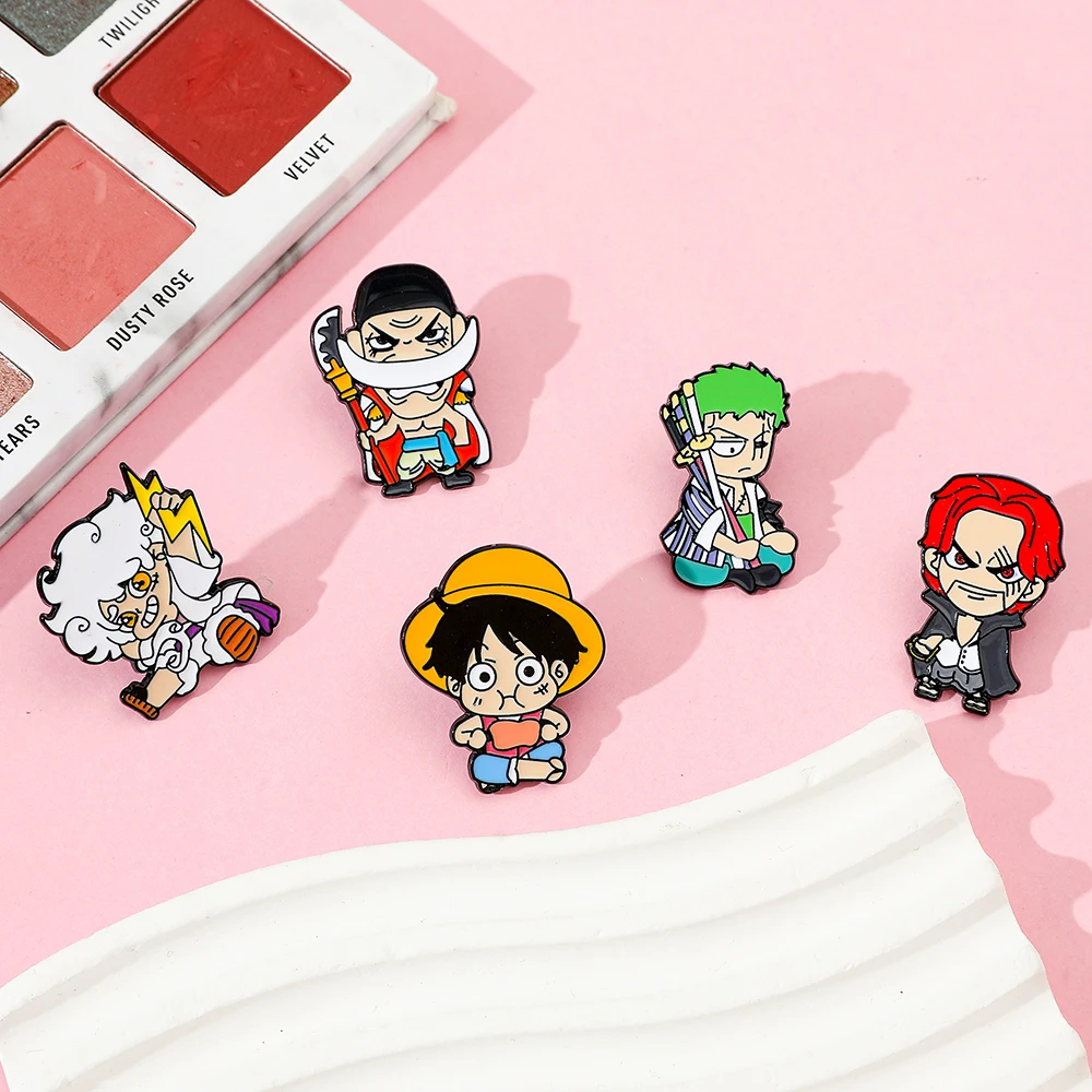 5個セット 個性的なブローチ かわいい白ひげルフィ ゾロ シ - Embroidery Garment のレビューと価格
