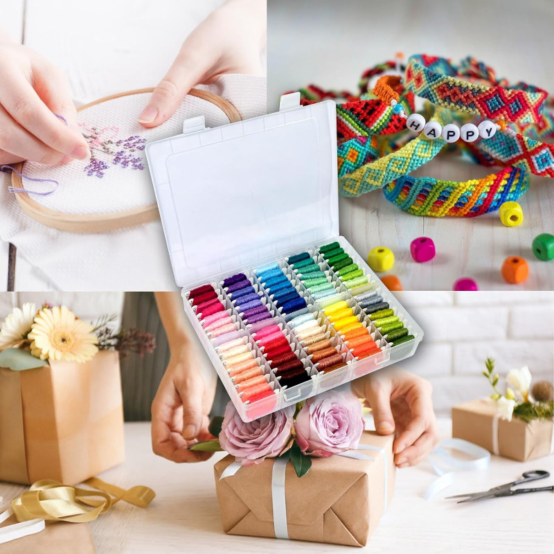 100%コットン刺繍糸キット、収納ケース付き、クロスステッチ - Embroidery Kit のレビューと価格
