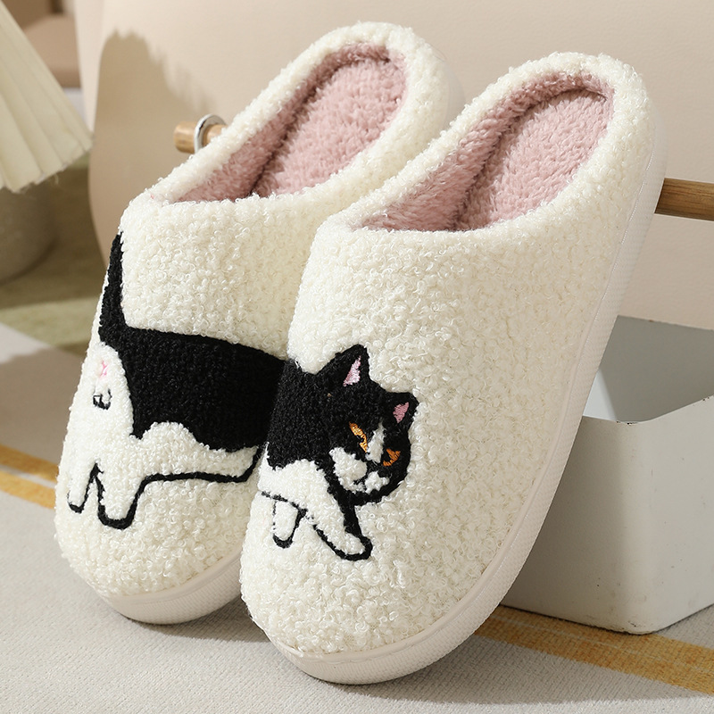 冬用プラッシュキュートダックスフンド刺繍ホームスリッパ レデ - Embroidery Fabric のレビューと価格